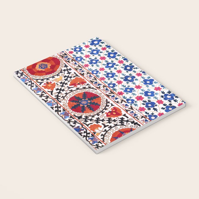 Kermina Nim Suzani  Antique Uzbekistan Embroidery Print Notebook Gallery Image 3