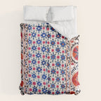Kermina Nim Suzani  Antique Uzbekistan Embroidery Print Duvet Cover Gallery Image 6