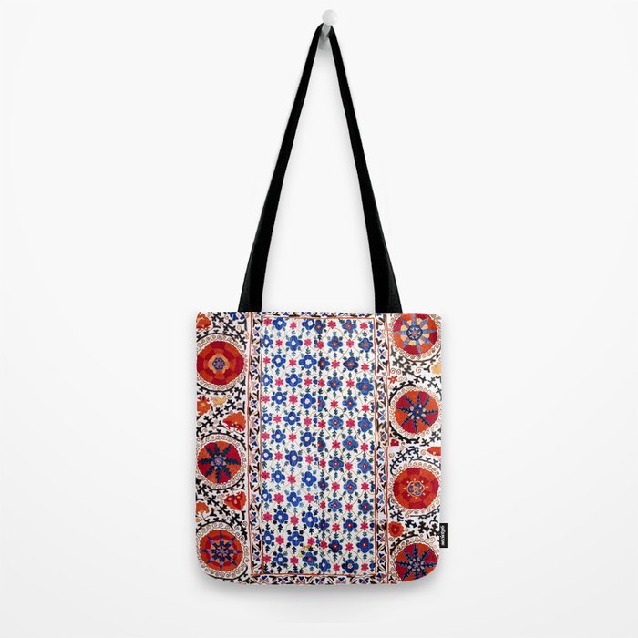 Kermina Nim Suzani  Antique Uzbekistan Embroidery Print Tote Bag Gallery Image 2