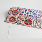 Kermina Nim Suzani  Antique Uzbekistan Embroidery Print Wrapping Paper Gallery Image 2