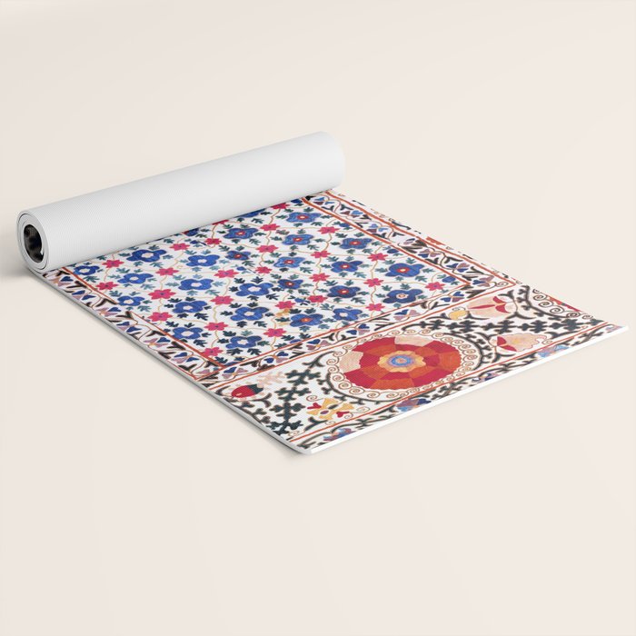 Kermina Nim Suzani  Antique Uzbekistan Embroidery Print Yoga Mat Gallery Image 2