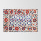Kermina Nim Suzani  Antique Uzbekistan Embroidery Print Rug Gallery Image 2