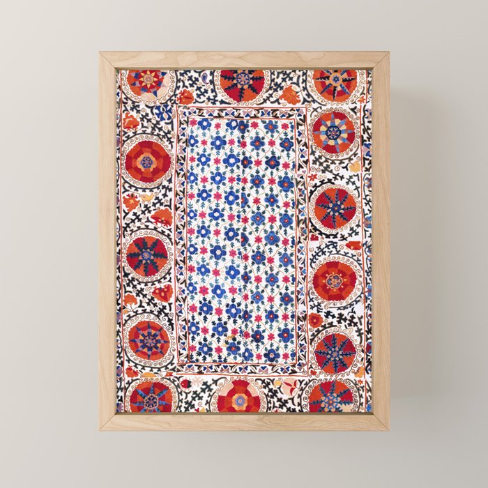 Kermina Nim Suzani  Antique Uzbekistan Embroidery Print Mini Art Print Gallery Image 1