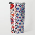 Kermina Nim Suzani  Antique Uzbekistan Embroidery Print Travel Mug Gallery Image 3