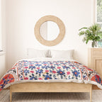 Kermina Nim Suzani  Antique Uzbekistan Embroidery Print Duvet Cover Gallery Image 3