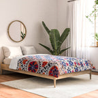 Kermina Nim Suzani  Antique Uzbekistan Embroidery Print Comforter Gallery Image 2