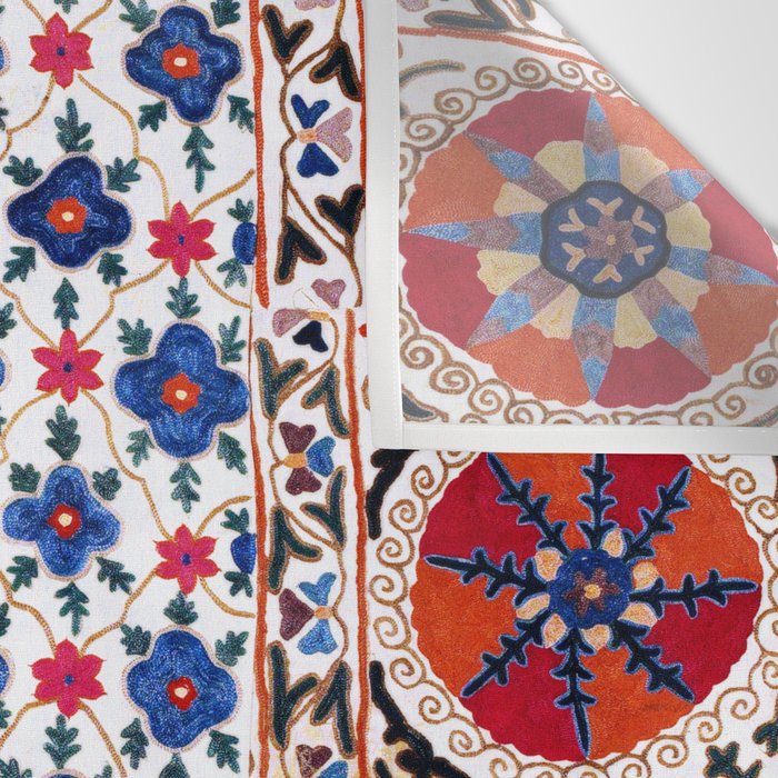 Kermina Nim Suzani  Antique Uzbekistan Embroidery Print Wall Tapestry Gallery Image 3