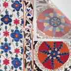 Kermina Nim Suzani  Antique Uzbekistan Embroidery Print Wall Tapestry Gallery Image 3