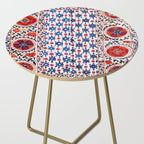 Kermina Nim Suzani  Antique Uzbekistan Embroidery Print Side Table Gallery Image 2