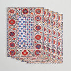 Kermina Nim Suzani  Antique Uzbekistan Embroidery Print Wrapping Paper Gallery Image 3