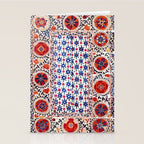 Kermina Nim Suzani  Antique Uzbekistan Embroidery Print Stationery Card Gallery Image 2