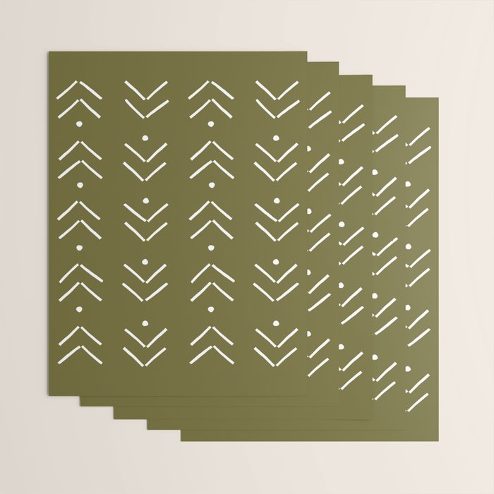 Arrow Lines Pattern Design 7 in olive green Wrapping Paper Gallery Image 3