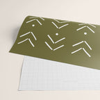 Arrow Lines Pattern Design 7 in olive green Wrapping Paper Gallery Image 2