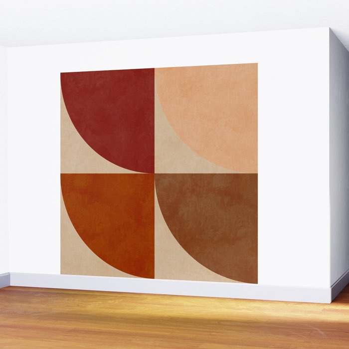 abstract retro shapes earthy 11 Wall Mural Gallery Image 2