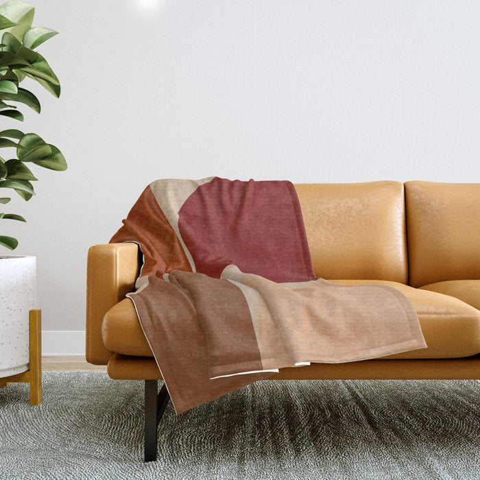 abstract retro shapes earthy 11 Throw Blanket Gallery Image 1