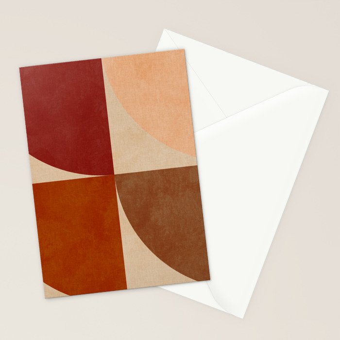 abstract retro shapes earthy 11 Stationery Card Gallery Image 2