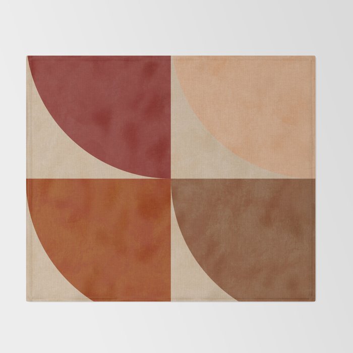 abstract retro shapes earthy 11 Throw Blanket Gallery Image 2