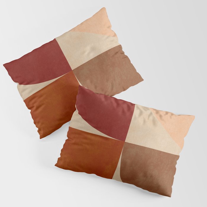 abstract retro shapes earthy 11 Pillow Sham Gallery Image 1