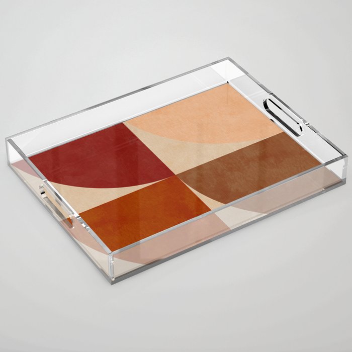 abstract retro shapes earthy 11 Acrylic Tray Gallery Image 1