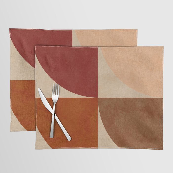 abstract retro shapes earthy 11 Placemat Gallery Image 1