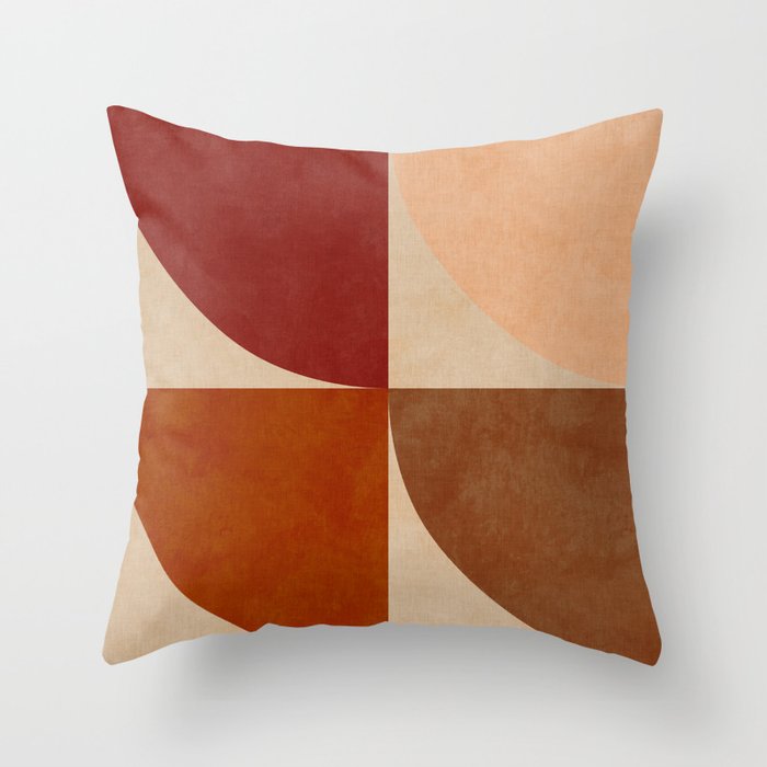 abstract retro shapes earthy 11 Throw Pillow Gallery Image 6