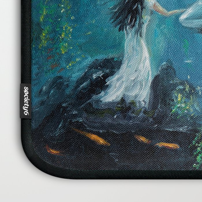 Surreal Ocean Dream 'Fairy Girl and the Shark' Laptop Sleeve Gallery Image 3