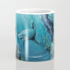 Surreal Ocean Dream 'Fairy Girl and the Shark' Coffee Mug Gallery Image 4
