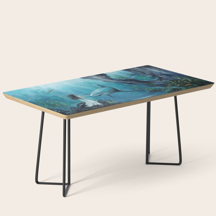 Surreal Ocean Dream 'Fairy Girl and the Shark' Coffee Table Gallery Image 1