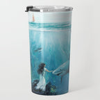Surreal Ocean Dream 'Fairy Girl and the Shark' Travel Mug Gallery Image 3
