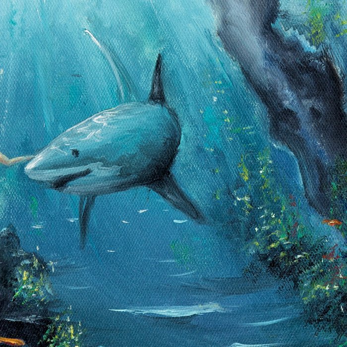 Surreal Ocean Dream 'Fairy Girl and the Shark' Coffee Mug Gallery Image 2