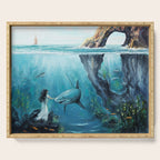 Surreal Ocean Dream 'Fairy Girl and the Shark' Serving Tray Gallery Image 1