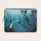 Surreal Ocean Dream 'Fairy Girl and the Shark' Laptop Sleeve Gallery Image 1