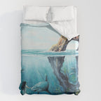 Surreal Ocean Dream 'Fairy Girl and the Shark' Duvet Cover Gallery Image 6