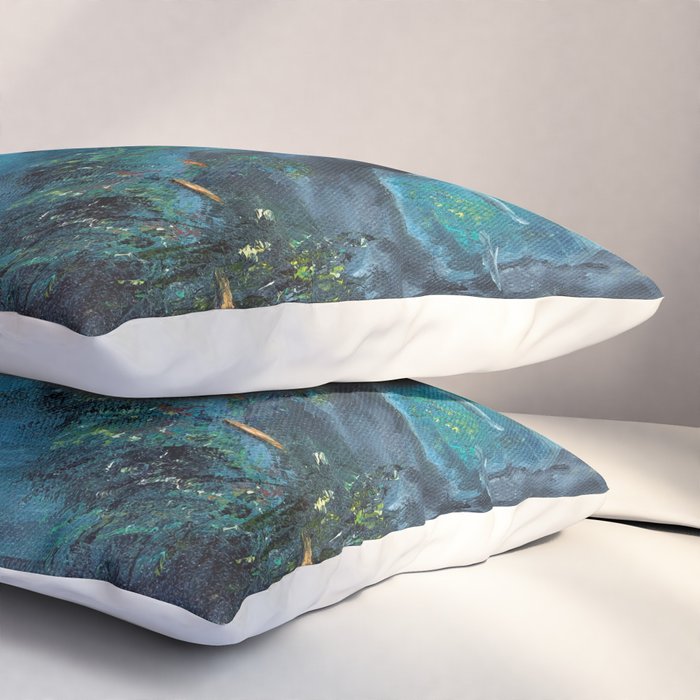 Surreal Ocean Dream 'Fairy Girl and the Shark' Pillow Sham Gallery Image 3
