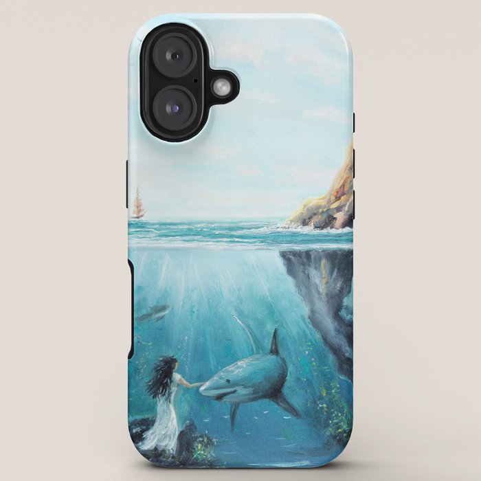 Surreal Ocean Dream 'Fairy Girl and the Shark' iPhone Case Gallery Image 5