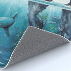 Surreal Ocean Dream 'Fairy Girl and the Shark' Rug Gallery Image 4
