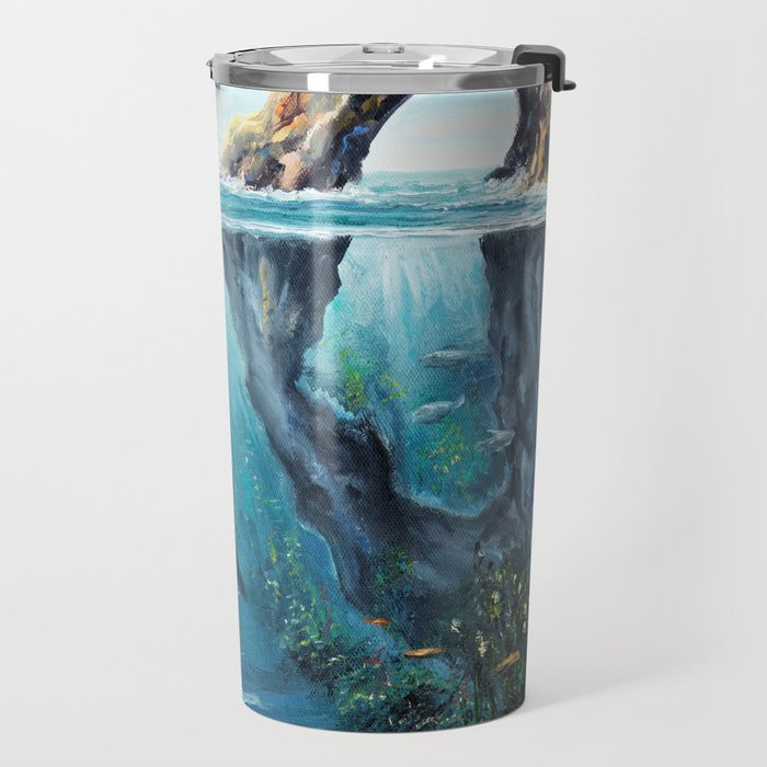 Surreal Ocean Dream 'Fairy Girl and the Shark' Travel Mug Gallery Image 2