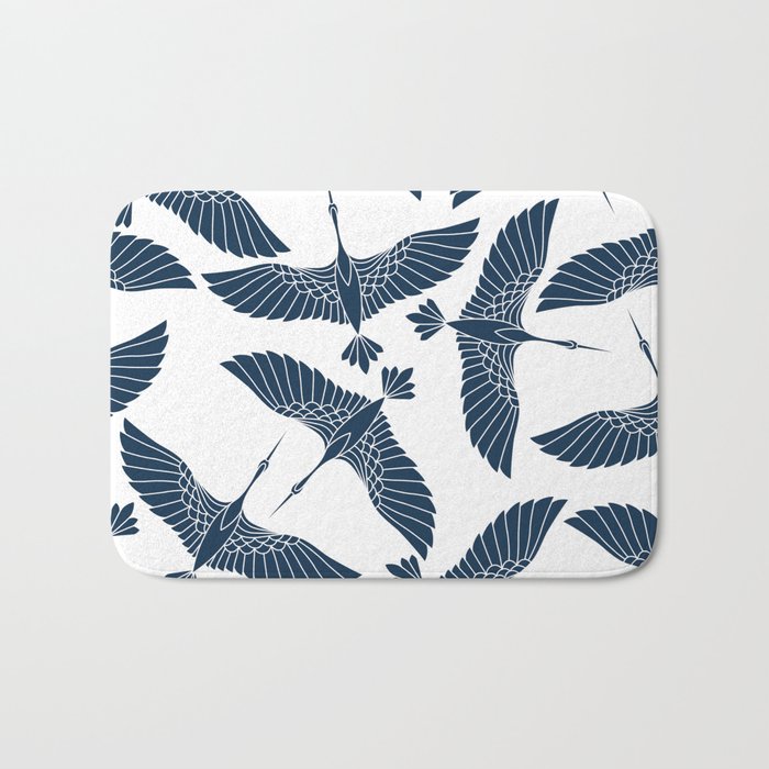 Abstract Japanese Herons Bath Mat Gallery Image 1