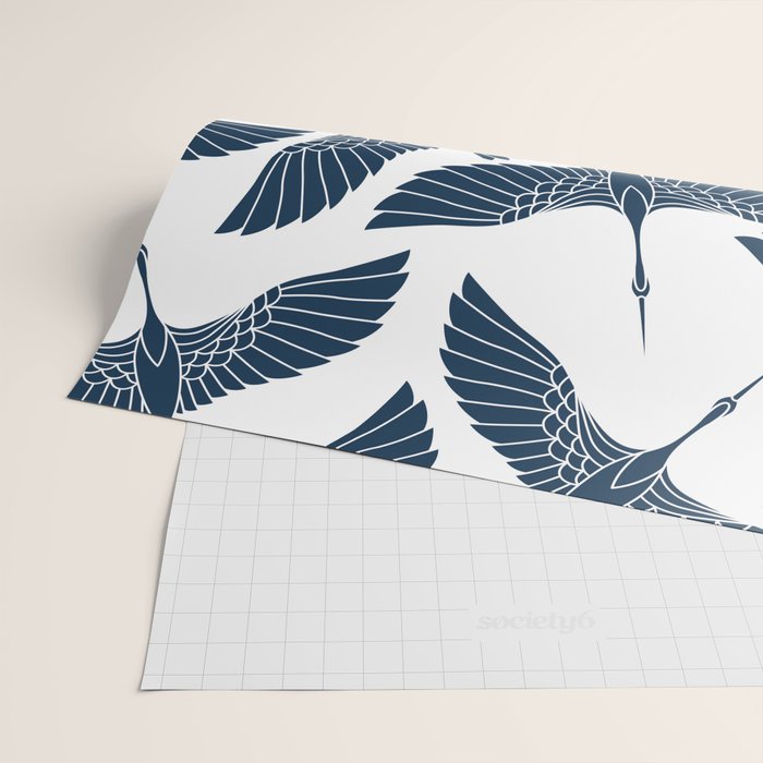 Abstract Japanese Herons Wrapping Paper Gallery Image 2