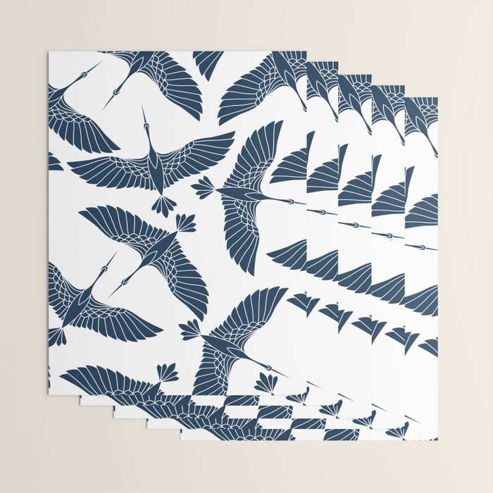 Abstract Japanese Herons Wrapping Paper Gallery Image 3