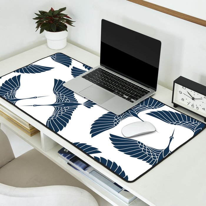 Abstract Japanese Herons Desk Mat Gallery Image 2