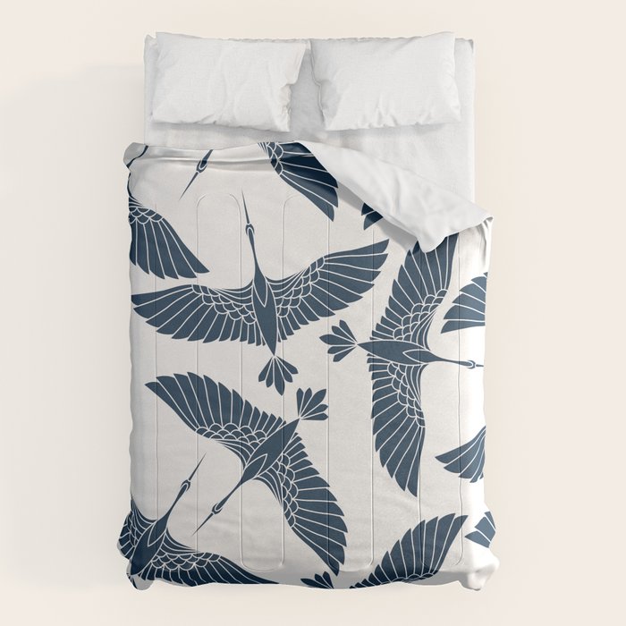Abstract Japanese Herons Comforter Gallery Image 1