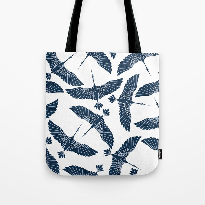 Abstract Japanese Herons Tote Bag Gallery Image 1