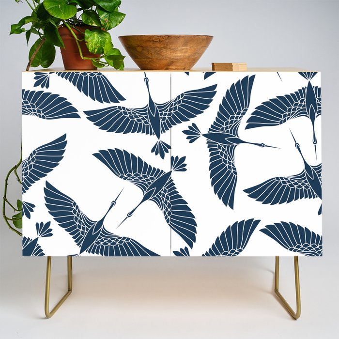 Abstract Japanese Herons Credenza Gallery Image 1