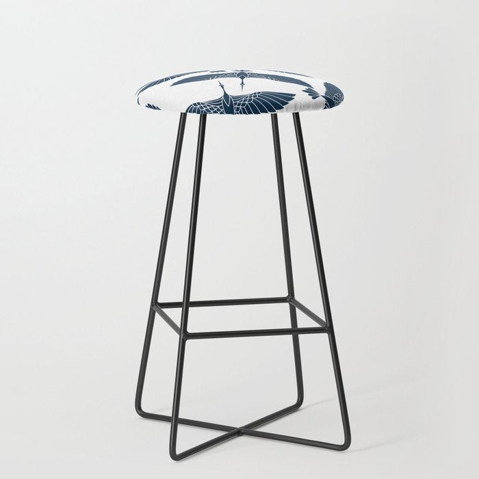 Abstract Japanese Herons Stool Gallery Image 1