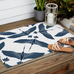 Abstract Japanese Herons Outdoor Rug Gallery Image 2