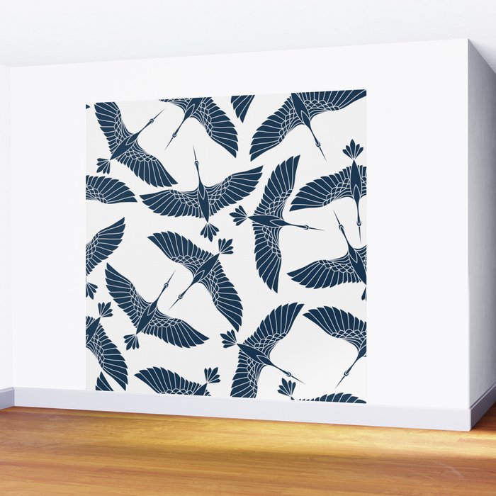 Abstract Japanese Herons Wall Mural Gallery Image 2