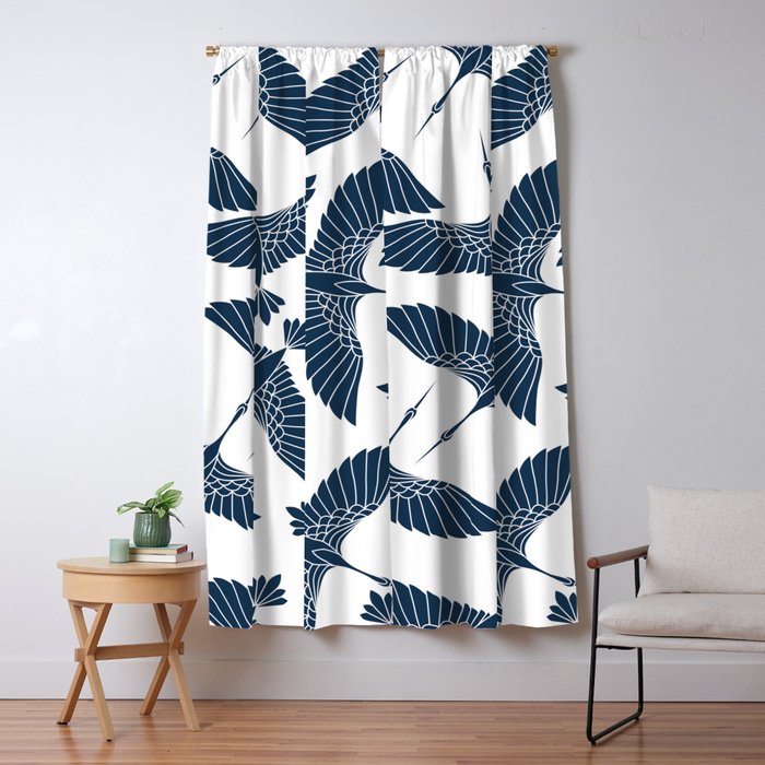 Abstract Japanese Herons Window Curtain Gallery Image 5