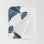 Abstract Japanese Herons Throw Blanket Gallery Image 3