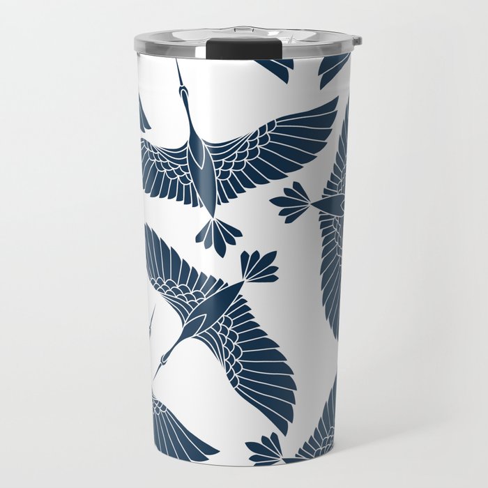 Abstract Japanese Herons Travel Mug Gallery Image 1